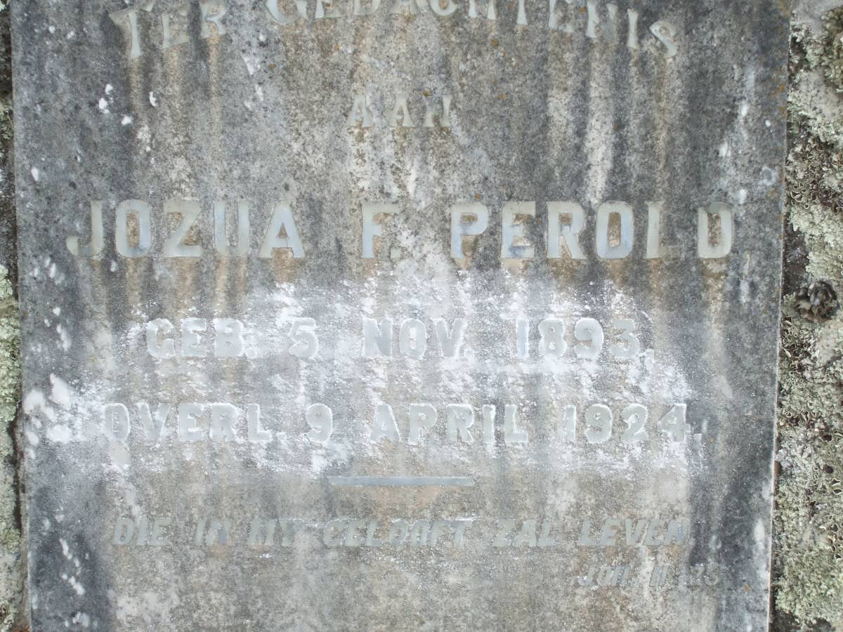 PEROLD Jozua F. 1893-1924
