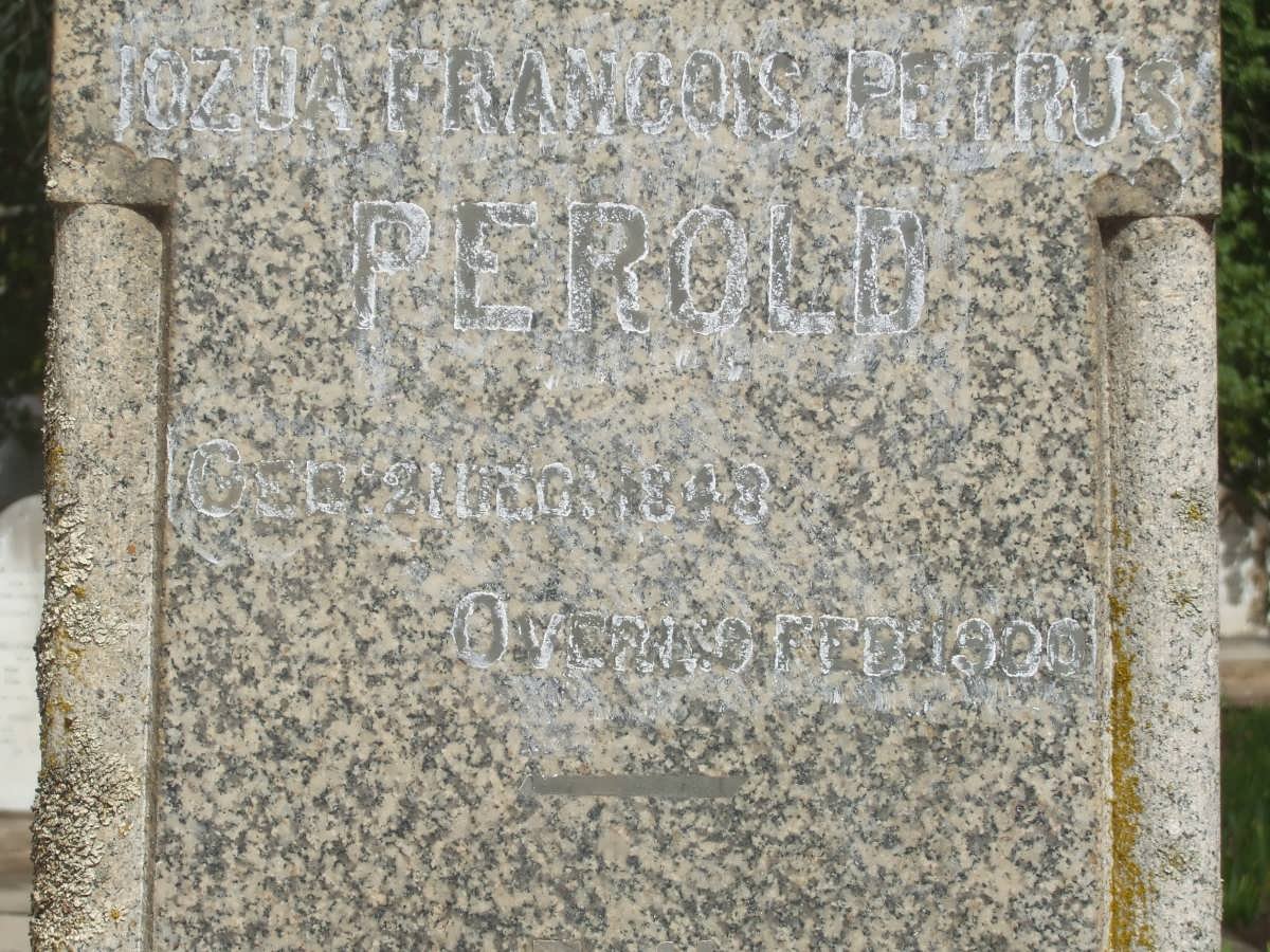 PEROLD Jozua Francois Petrus 1848-1900