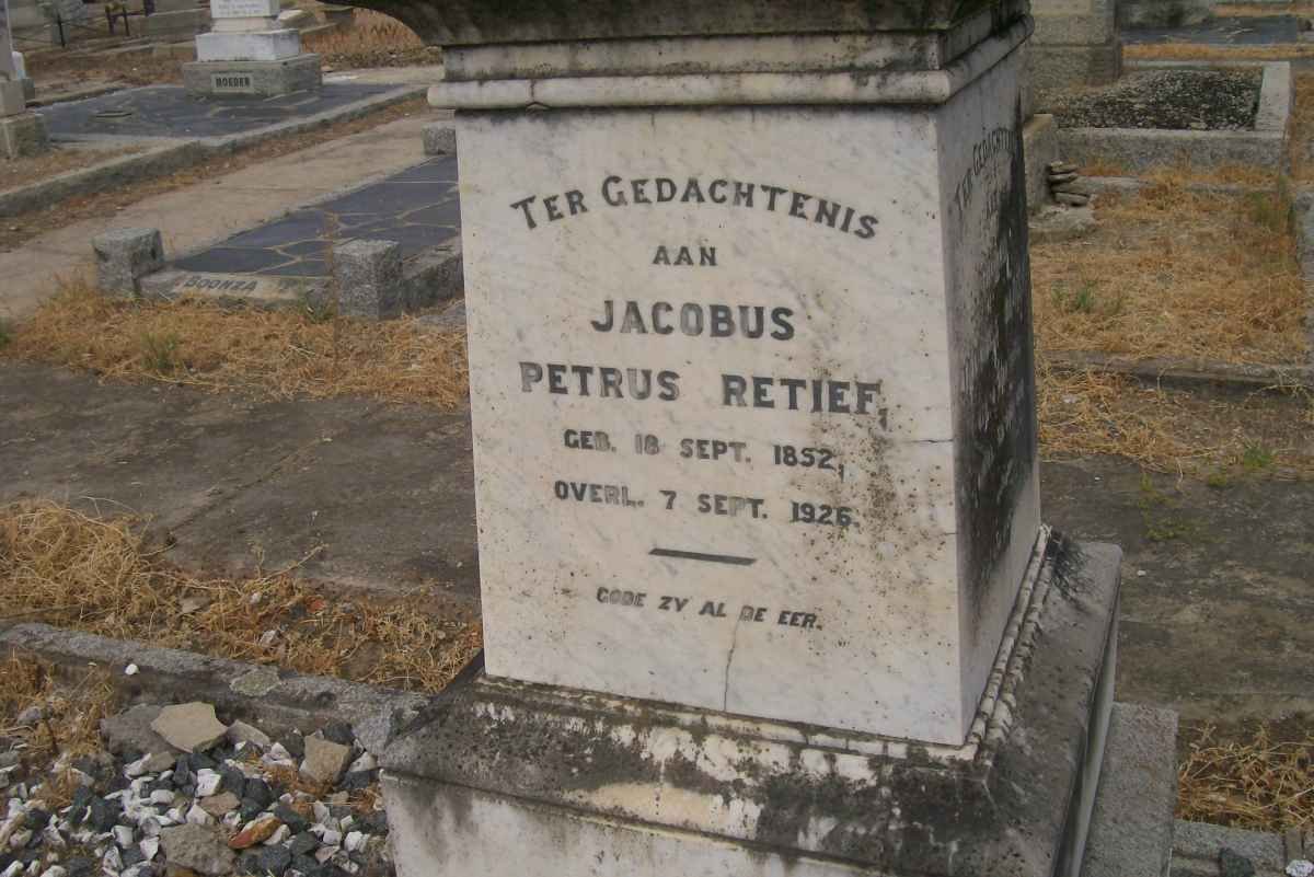 RETIEF Jacobus Petrus 1852-1926