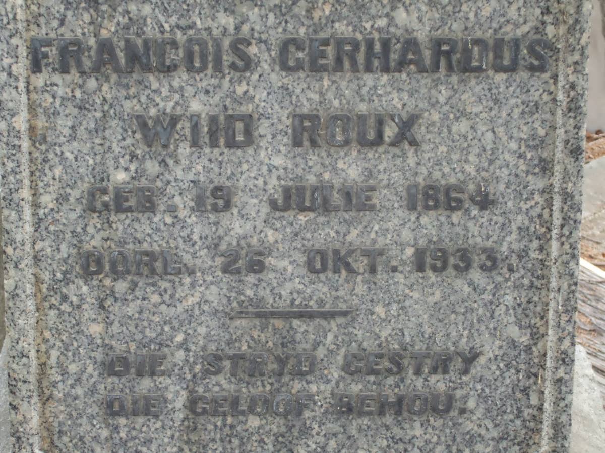ROUX Francois Gerhardus Wiid 1864-1933