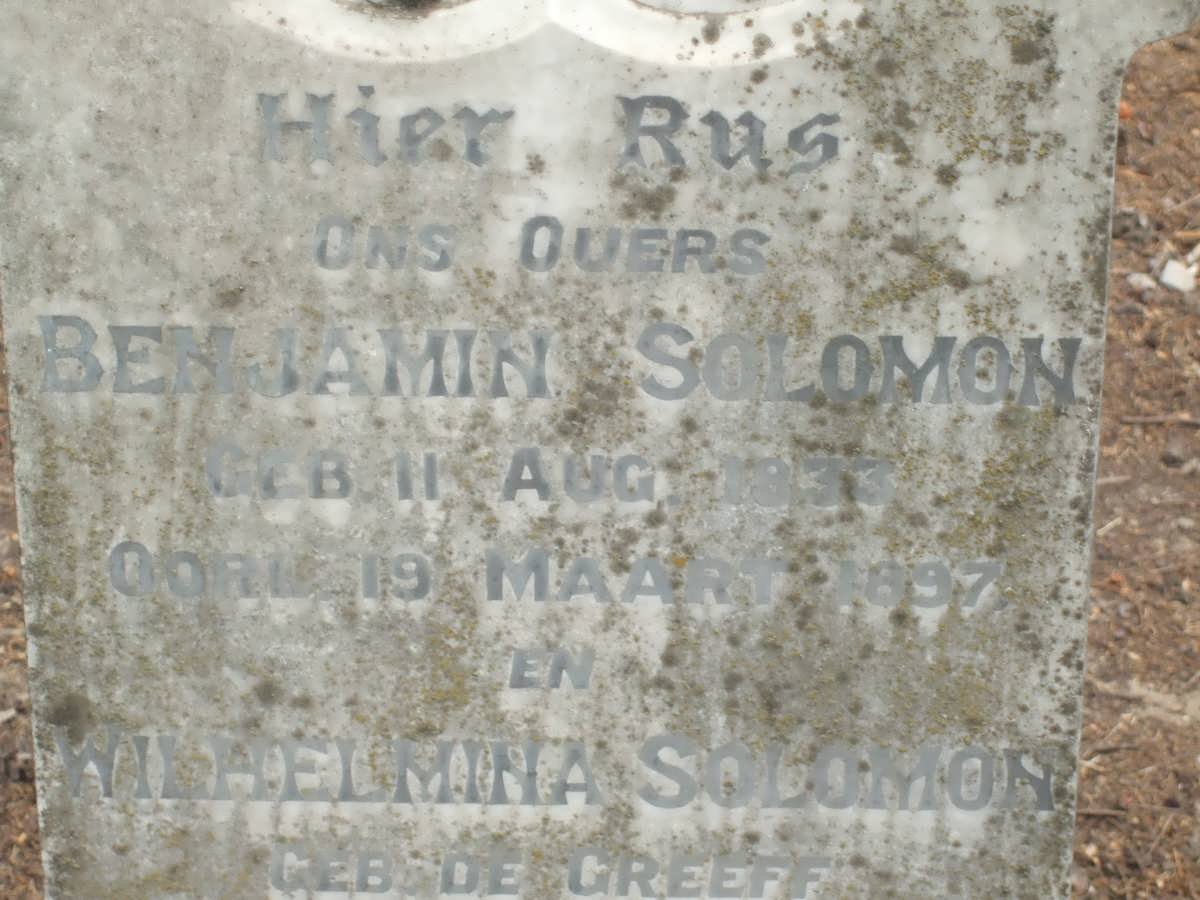 SOLOMON Benjamin 1833-1897 &amp; Wilhelmina DE GREEFF 1843-1912