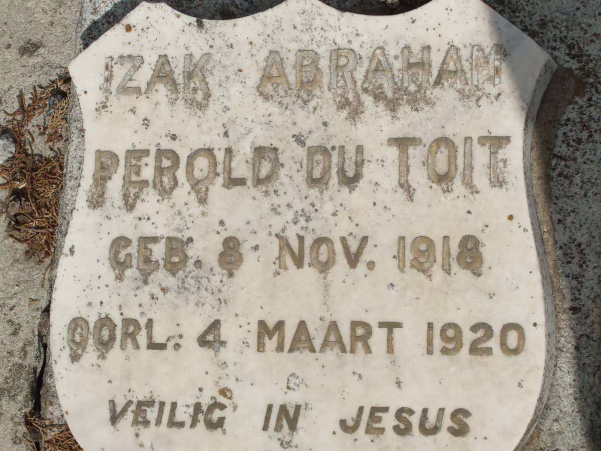 TOIT Izak Abraham Perold, du 1918-1920