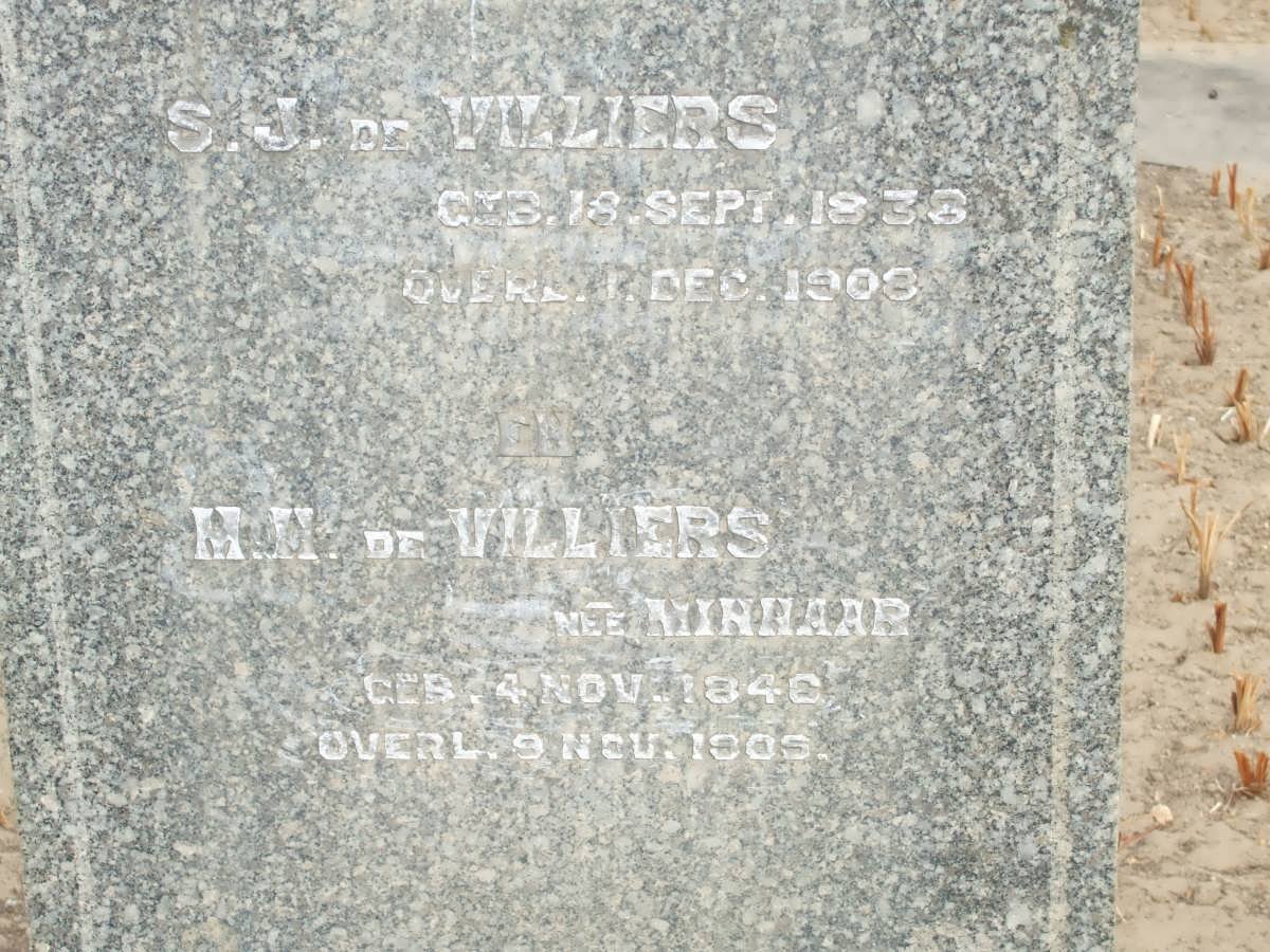 VILLIERS S.J., de 1838-1908 &amp; M.H. MINAAR 1846 1905
