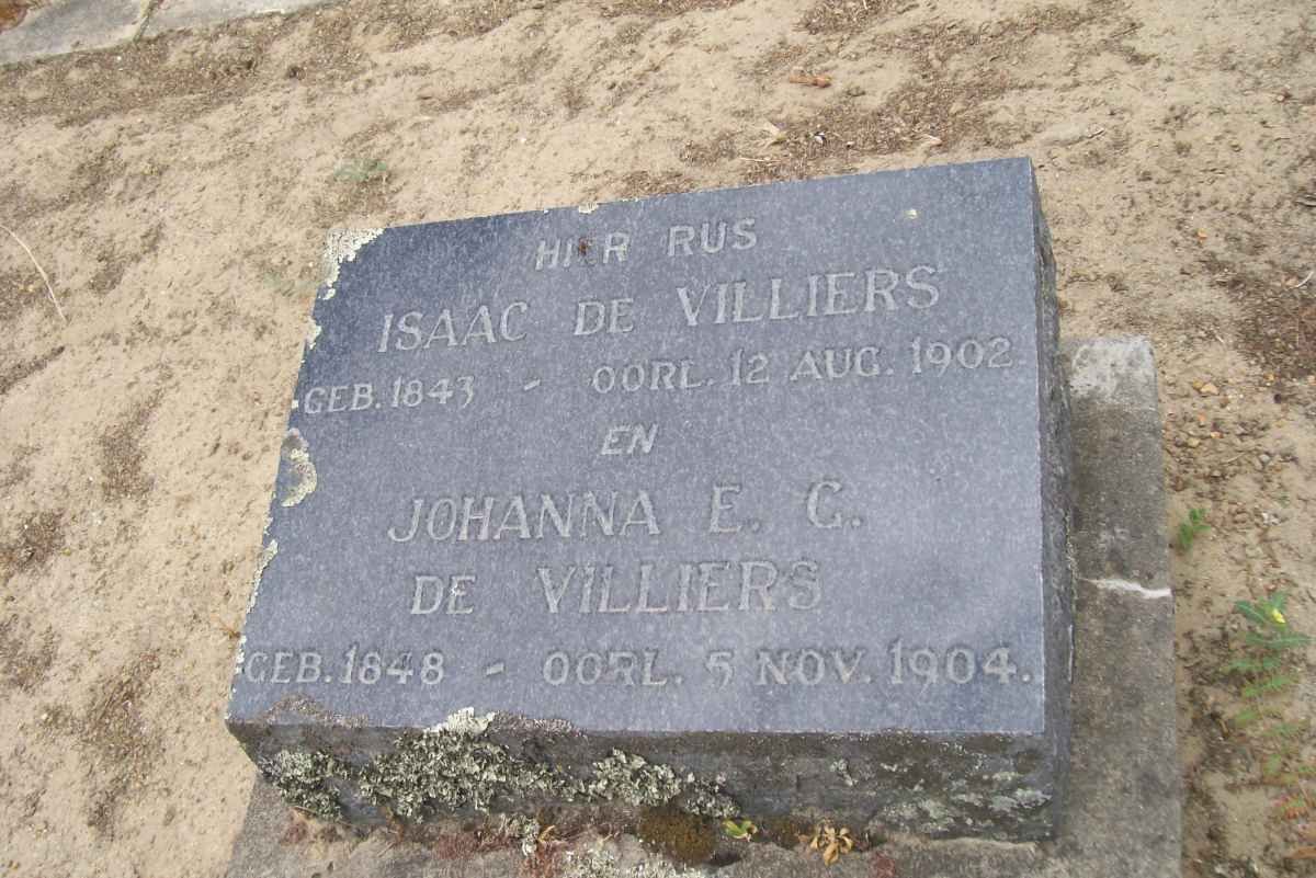 VILLIERS Isaac, de 1843-1902 &amp; Johanna E.C. 1848-1904