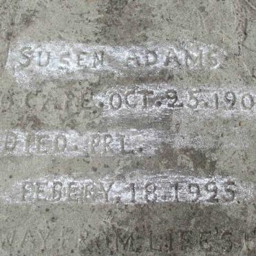 ADAMS Susen 1904-1925