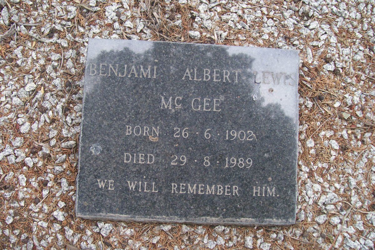 Mc GEE Benjamin Albert Lewis 1902-1989