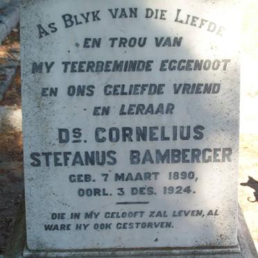 BAMBERGER Cornelius Stefanus 1890-1924