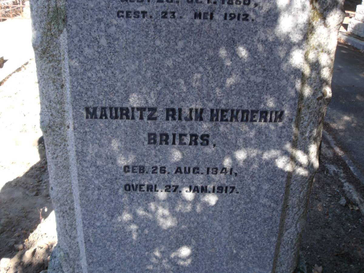 BRIERS Mauritz Rijk Henderik 1841-1917