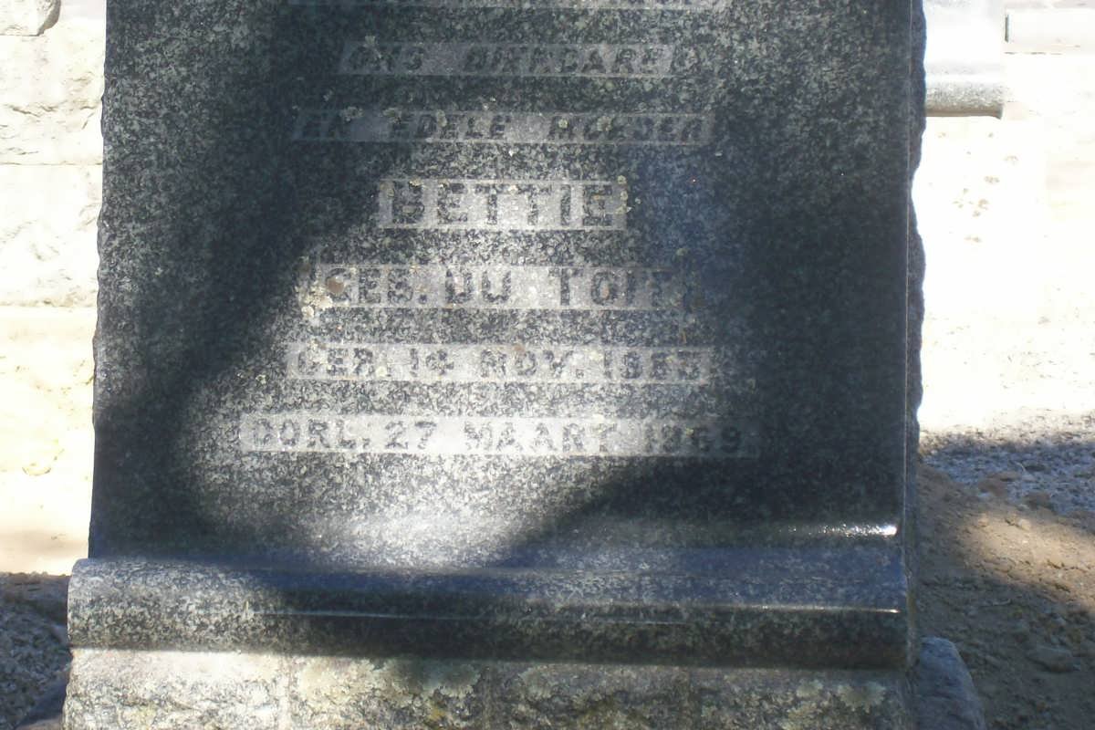 HUGO Francois J. 1876-1937 &amp; Bettie DU TOIT 1883-1969