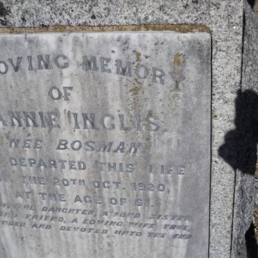INGLIS Sannie nee BOSMAN -1920