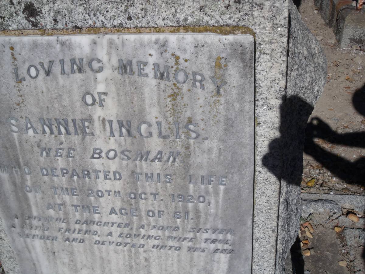 INGLIS Sannie nee BOSMAN -1920