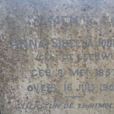 JOUBERT Anna Sibella nee DE LEEUW 1857-1902