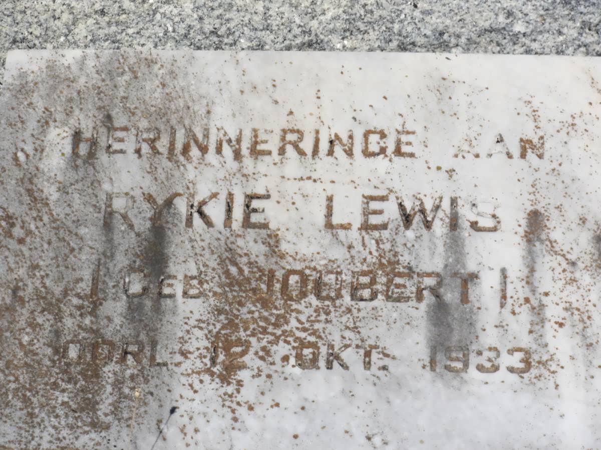 LEWIS Rykie nee JOUBERT -1933
