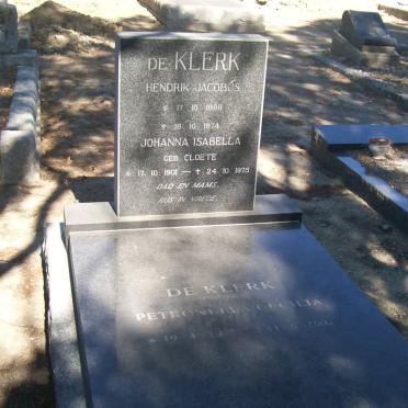 KLERK Hendrik Jacobus, de 1898-1974 &amp; Johanna Isabella CLOETE 1901-1975 :: DE KLERK  Petronella  Cecilia 1932-2002