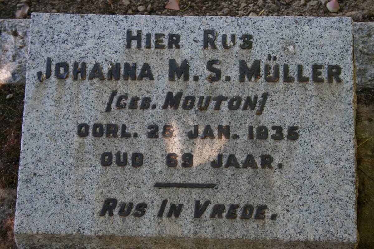 MÜLLER Johanna M.S. MOUTON -1935