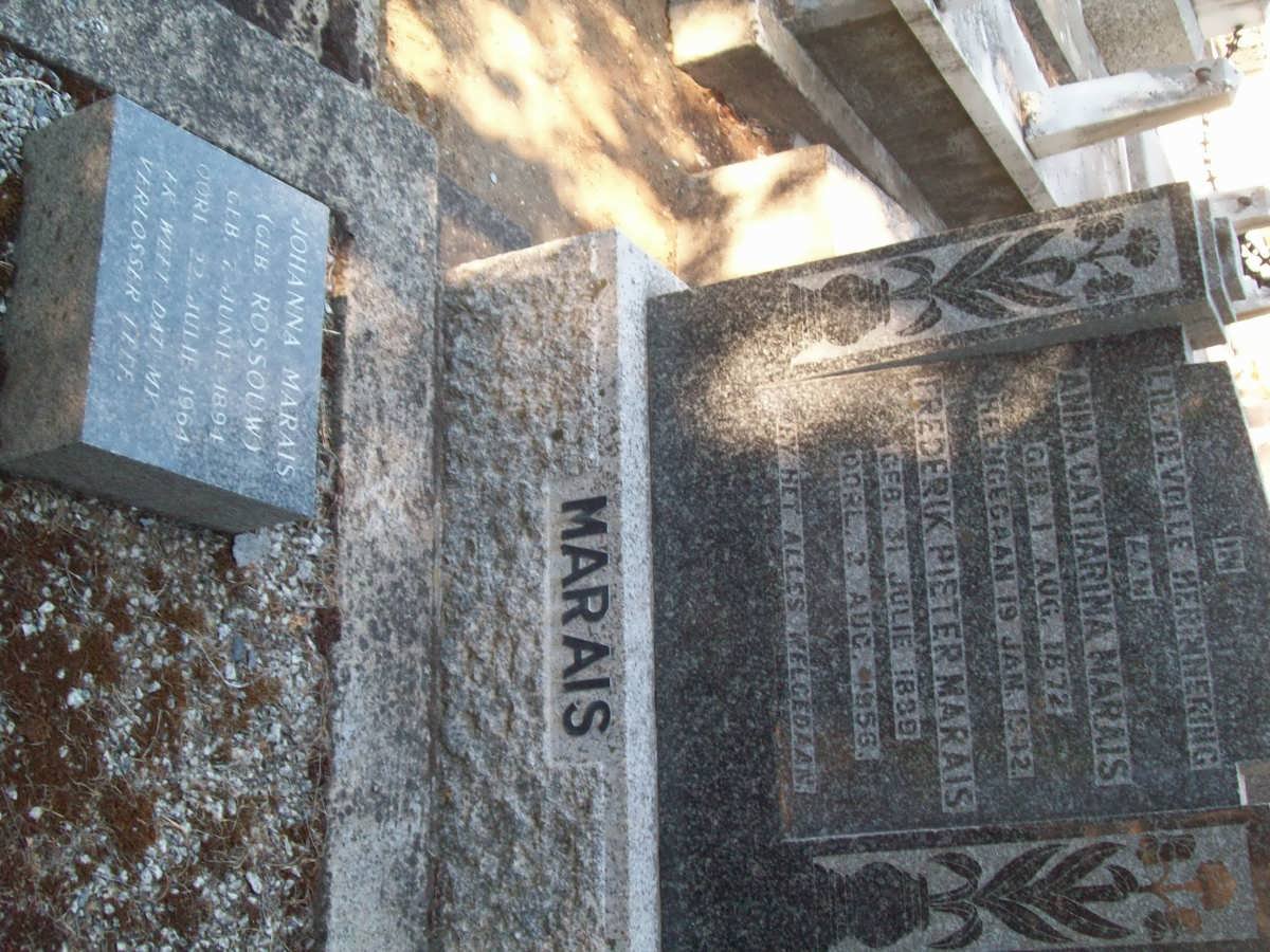 MARAIS Frederik Pieter 1889-1956 &amp; Anna Catharina 1872-1942 ::  MARAIS Johanna nee ROSSOUW 1894-1964