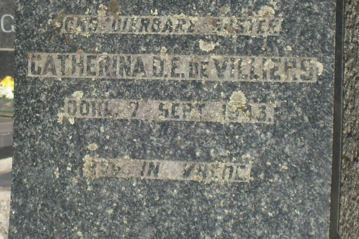 VILLIERS Catherina D.E., de -1943