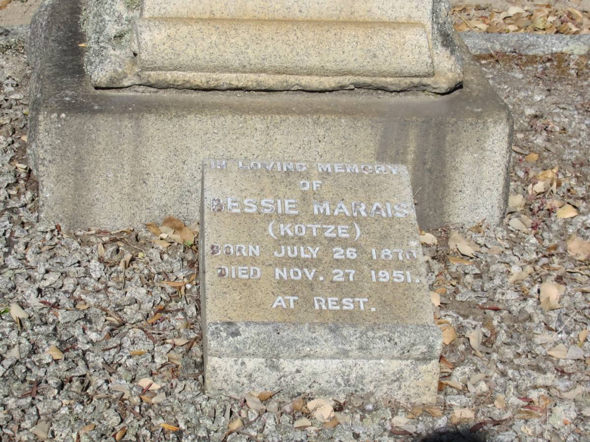 MARAIS Bessie nee KOTZE 1870-1951