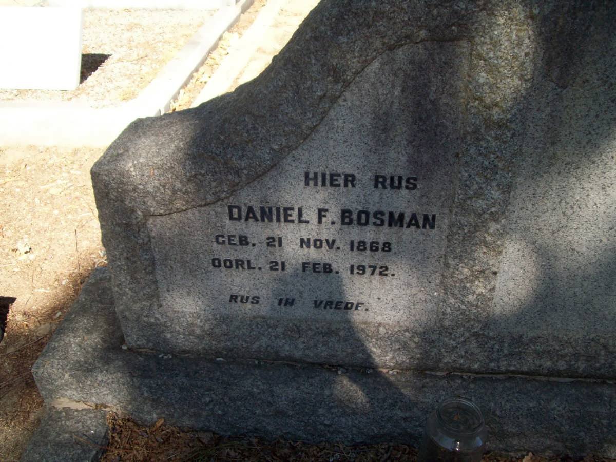 BOSMAN Daniel F. 1868-1972