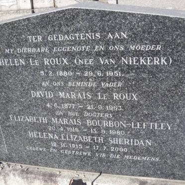 ROUX le :: VAN NIEKERK :: SHERIDAN :: BOURBON-LEFTLEY