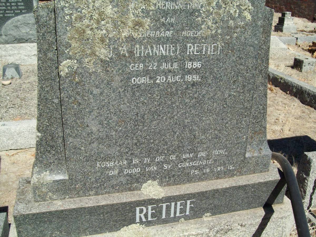 RETIEF J.A. 1886-1951