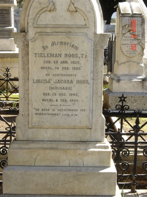 ROOS Tieleman 1839-1903 &amp; Louisa Jacoba MINNAAR 1843-1904