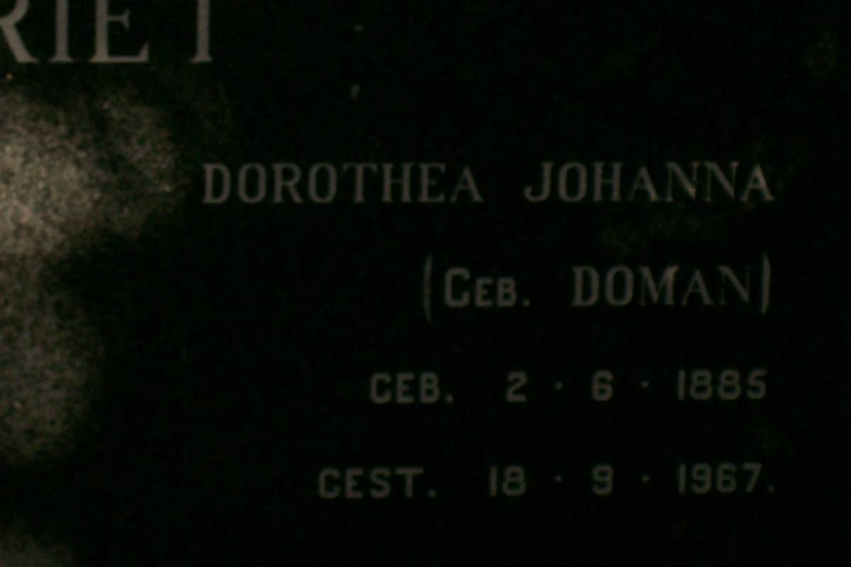 RIET Dorothea Johanna, van nee DOMAN 1885-1967