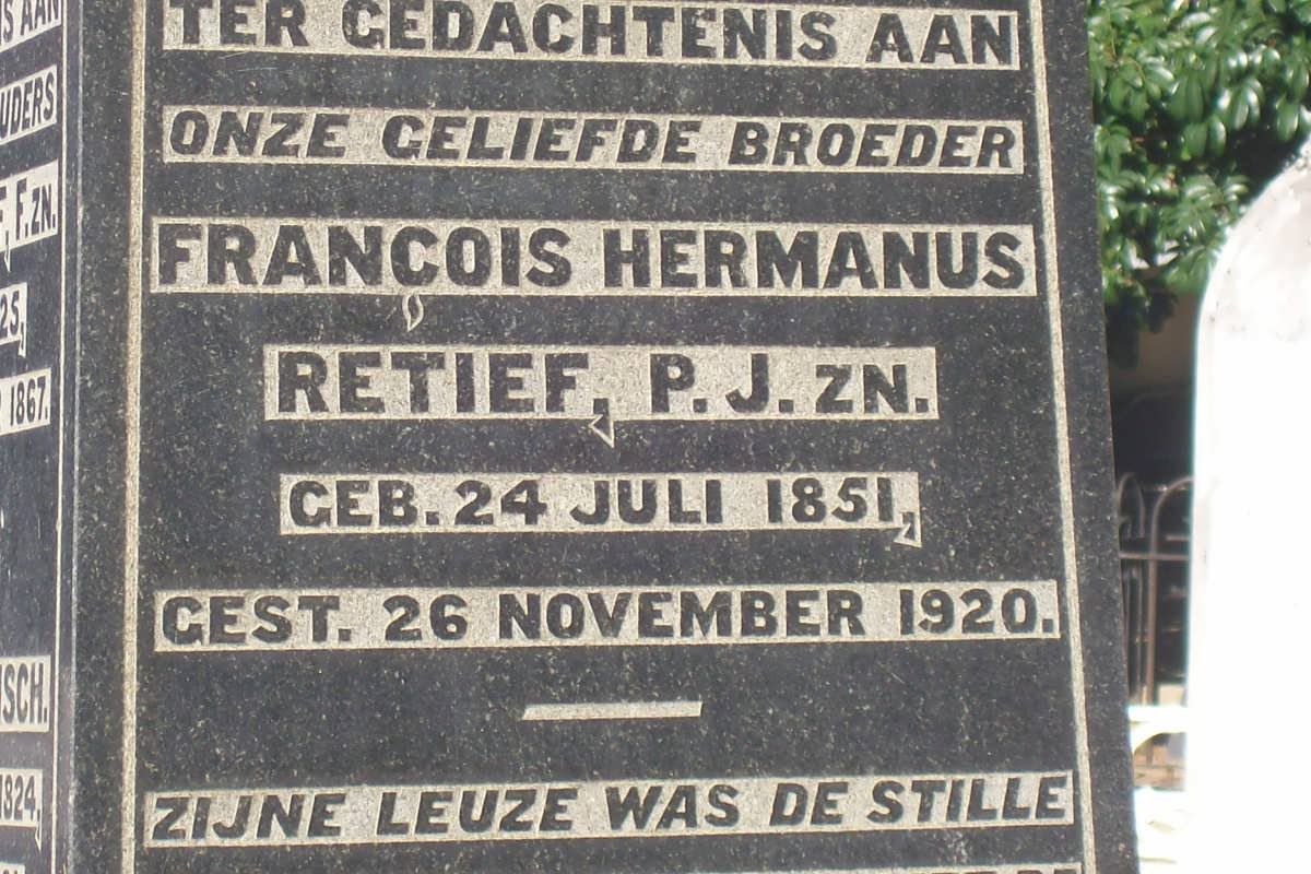 RETIEF Francois Hermanus P.J. 1851-1920