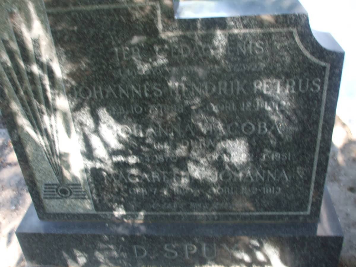 SPUY Johannes Hendrik Petrus, v.d. 1888-191? &amp; Johanna Jacoba DU RAAN 187?-19?1 ::  VAN DER SPUY Magaretha Johanna  -1919