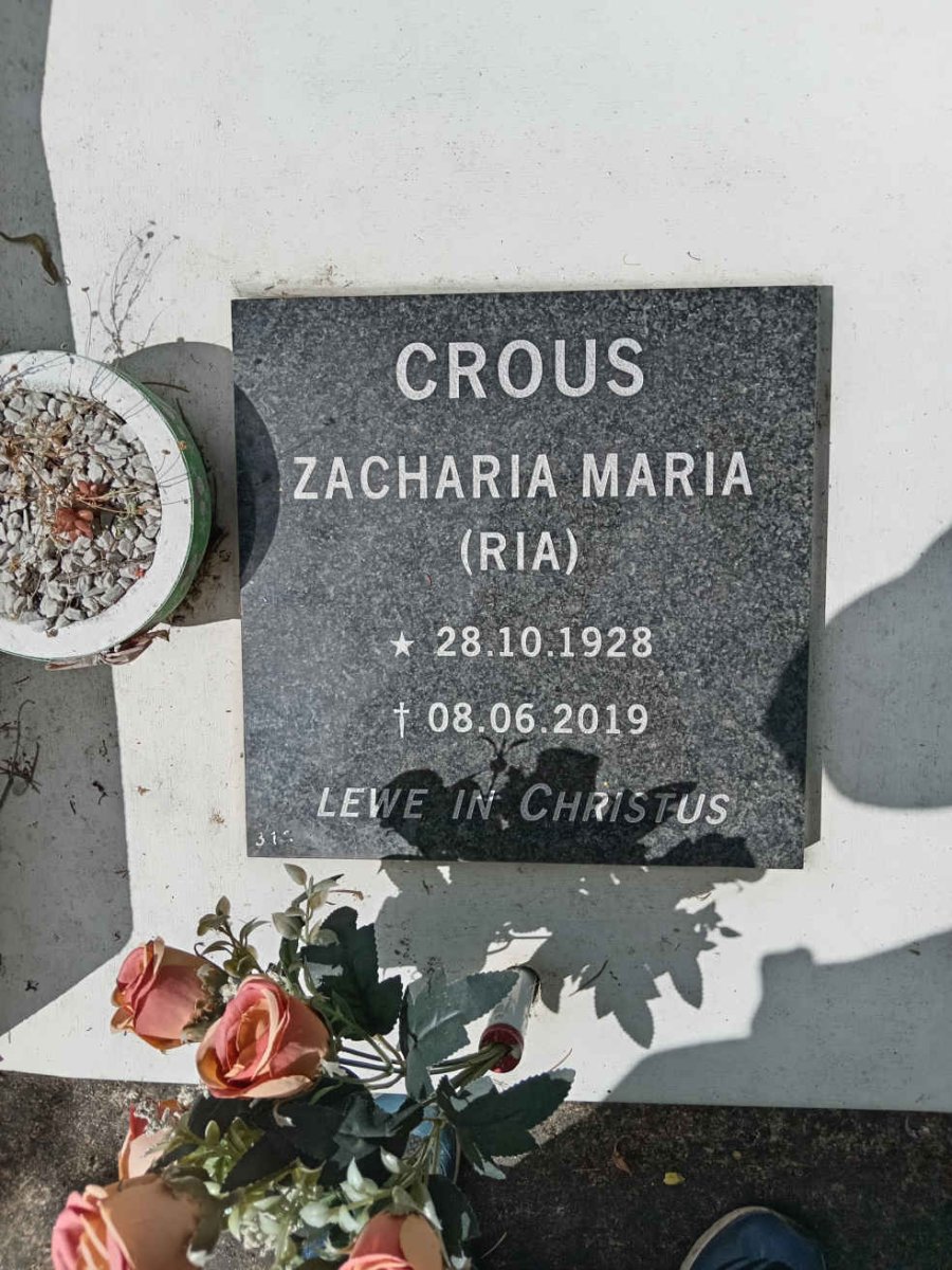 CROUS Zacharia Maria 1928-2019
