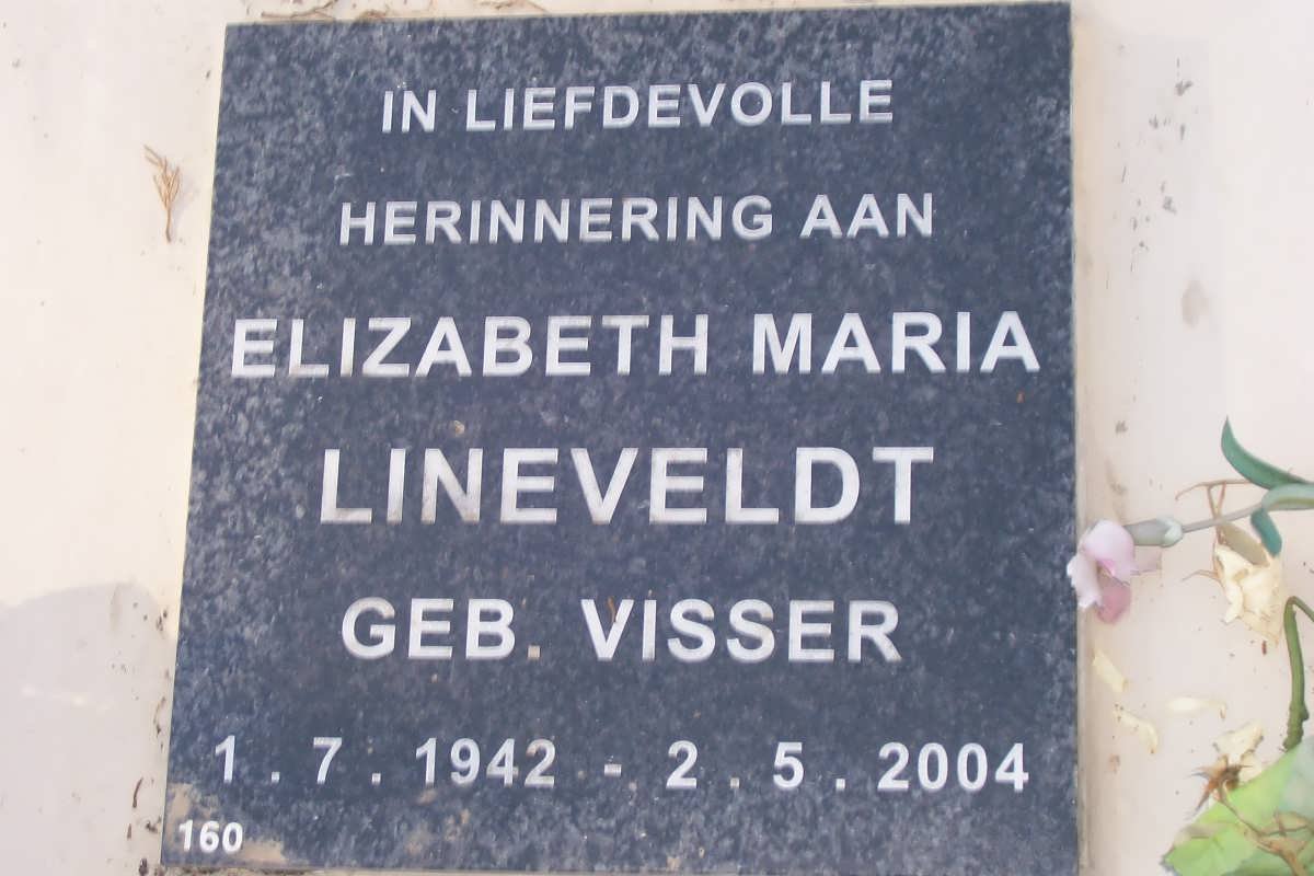 LINEVELDT Elizabeth Maria nee VISSER 1942-2004