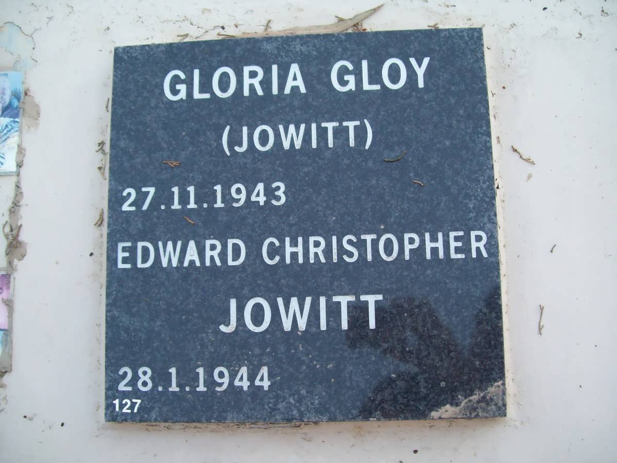 GLOY Gloria nee JOWITT 1943- :: JOWITT Edward Christopher 1944-