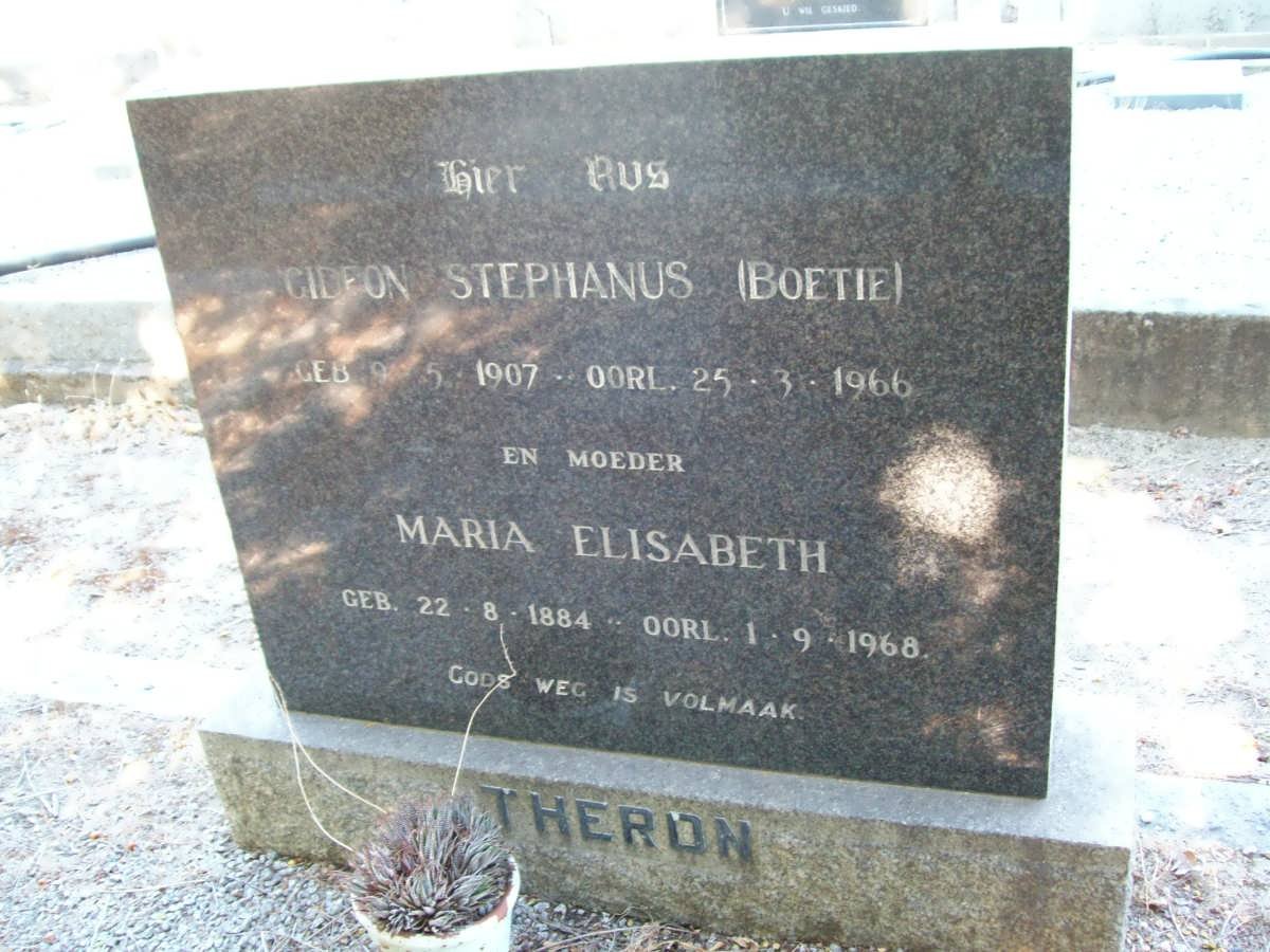 THERON Gideon Stephanus 1907-1966 &amp; Maria Elizabeth 1884-1968