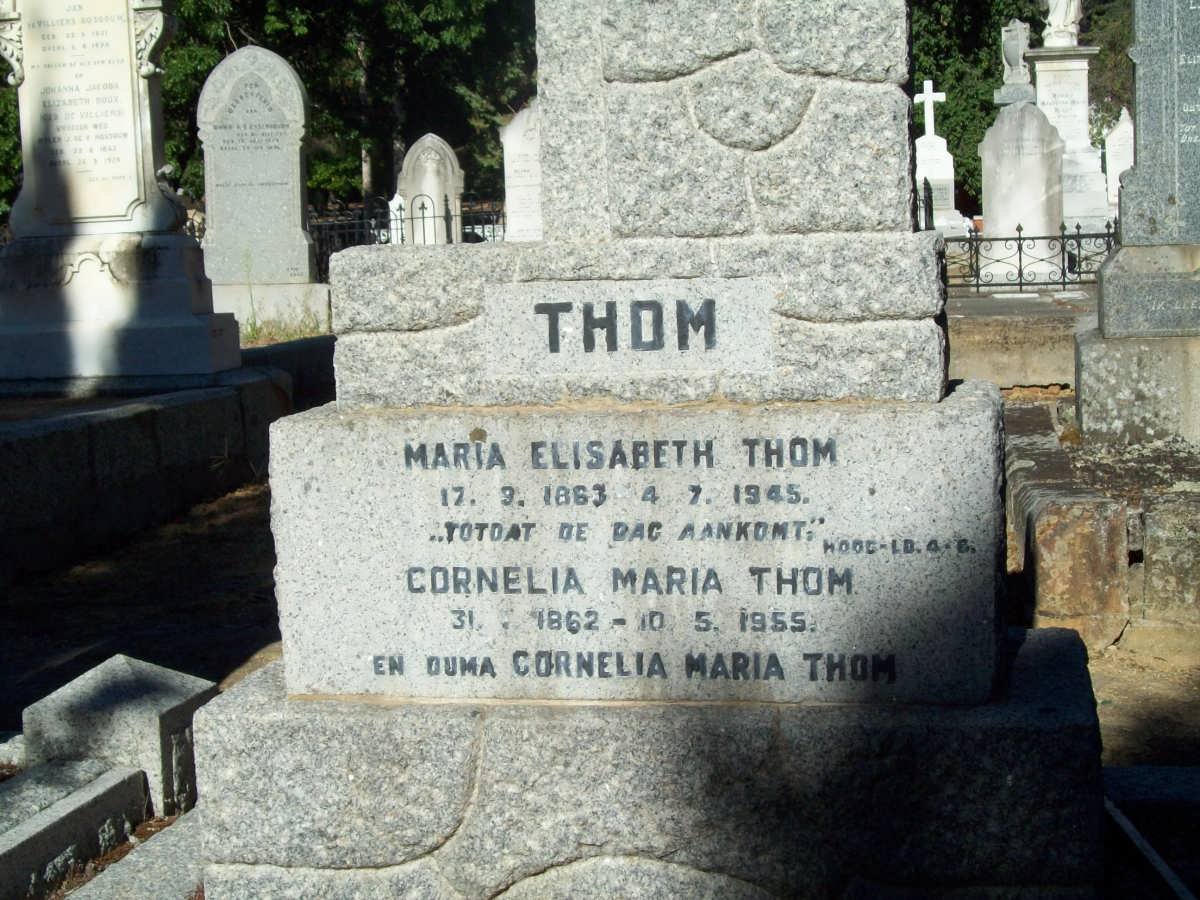 THOM Maria Elizabeth 1863-1945 :: THOM Cornelia Maria 1862-1955 :: THOM Cornelia Maria 
