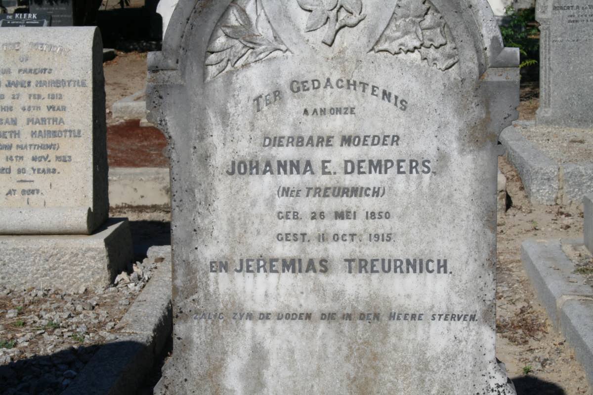 TREURNICH Jeremias :: DEMPERS Johanna E. nee TREURNICH 1850-1915