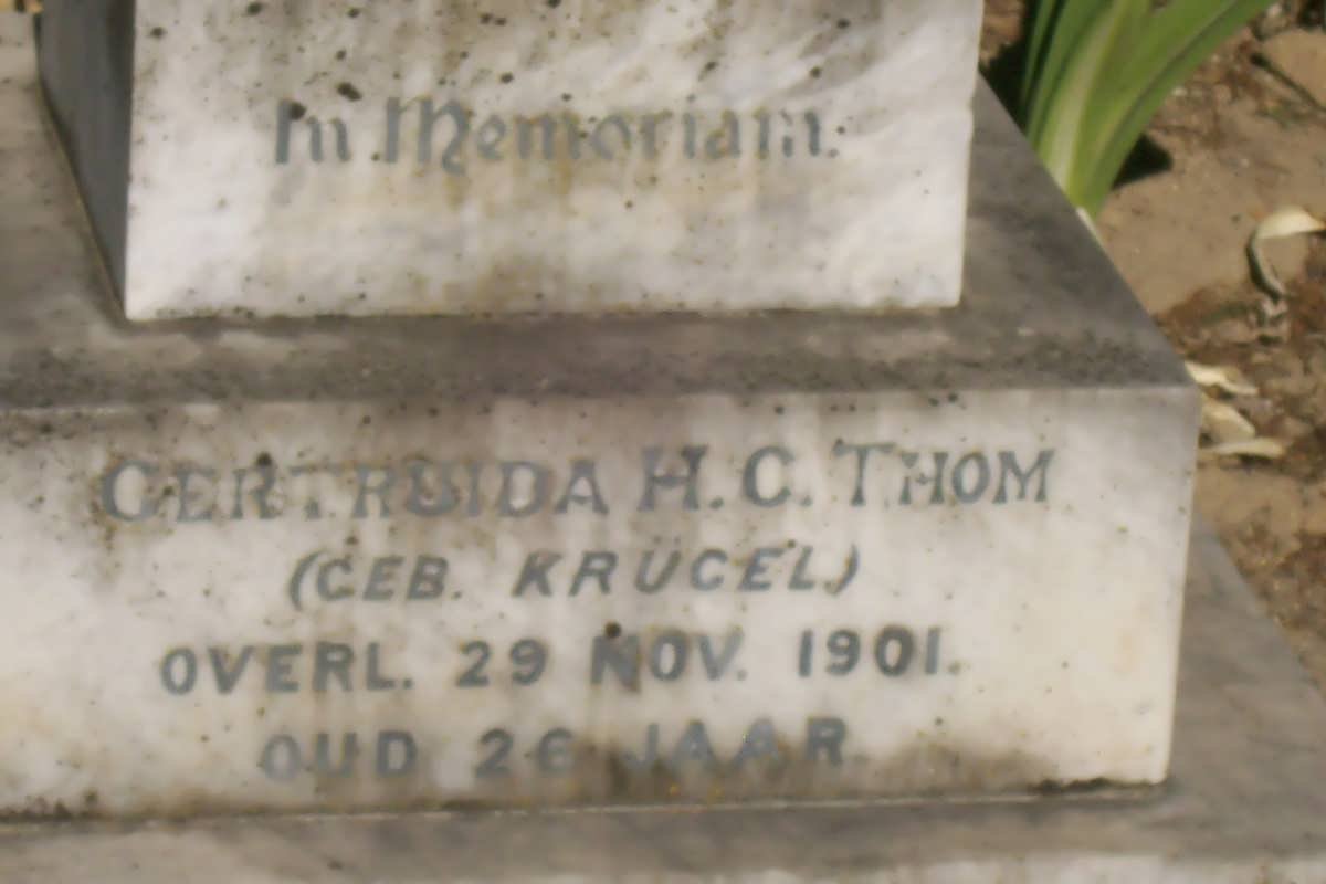 THOM Gertruida H.C. nee KRUGER -1901