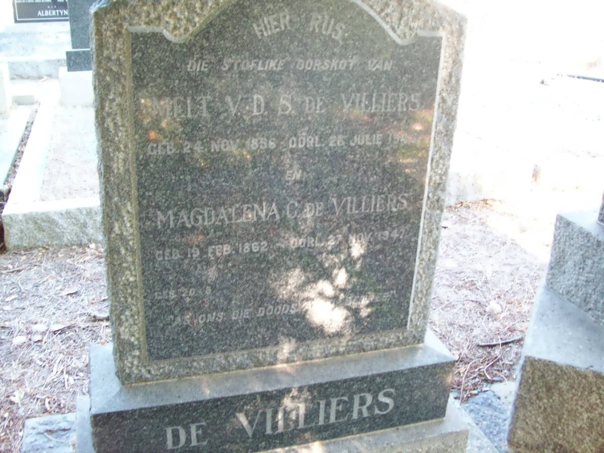 VILLIERS Melt v.d. S, de 1856-1946 &amp; Magdalena C. 1862-1947