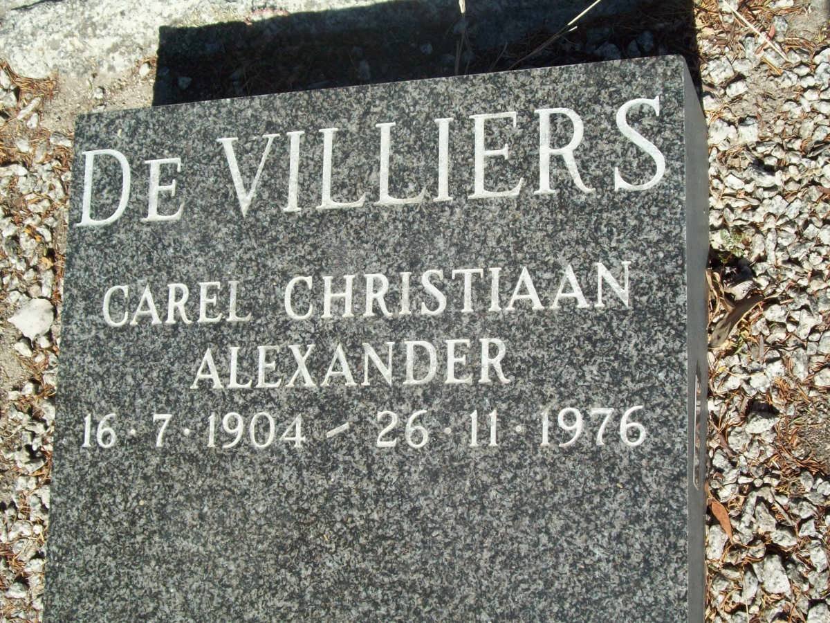 VILLIERS Carel Christiaan Alexander, de 1904-1976