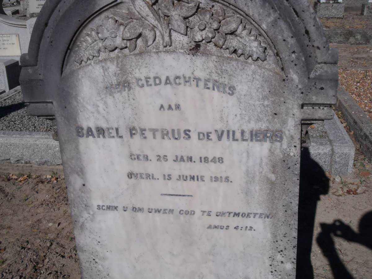 VILLIERS Sarel Petrus, de 1848-1915