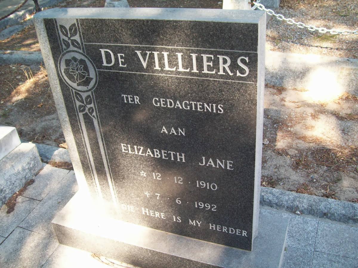 VILLIERS Elizabeth Jane, de 1910-1992
