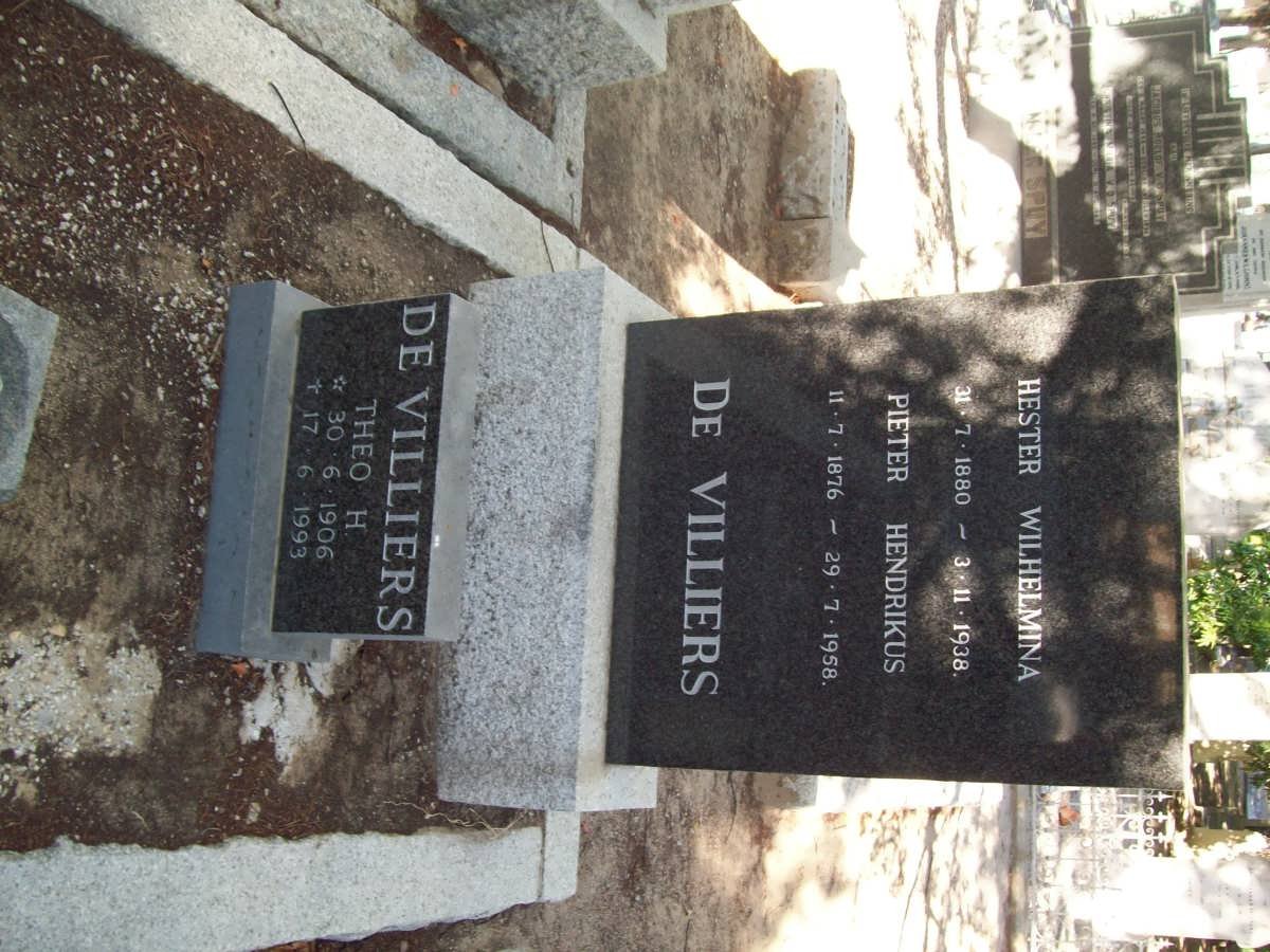 VILLIERS Pieter Hendrikus, de 1876-1958 &amp; Hester Wilhelmina 1880-1938 :: DE VILLIERS Theo 1906-1993