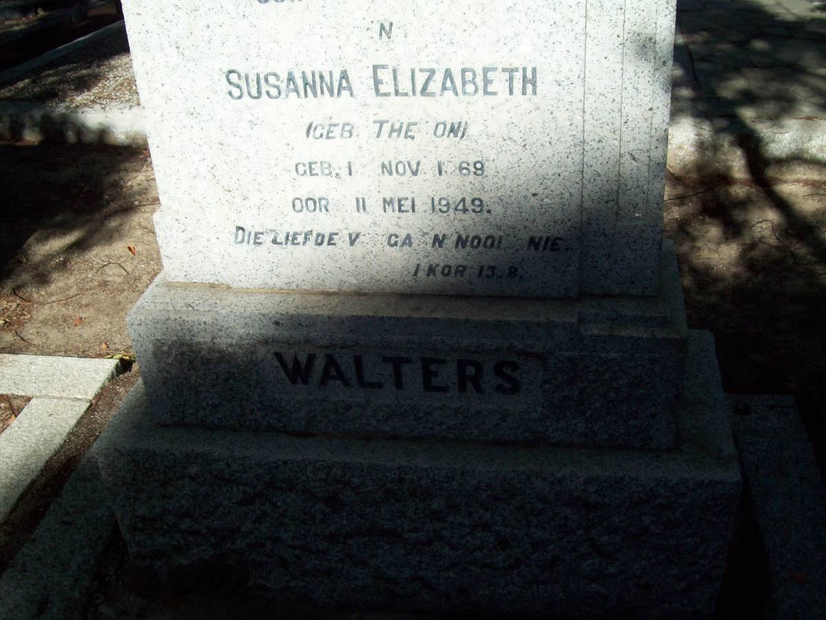 WALTERS Susanna Elizabeth nee THERON 1869-1949