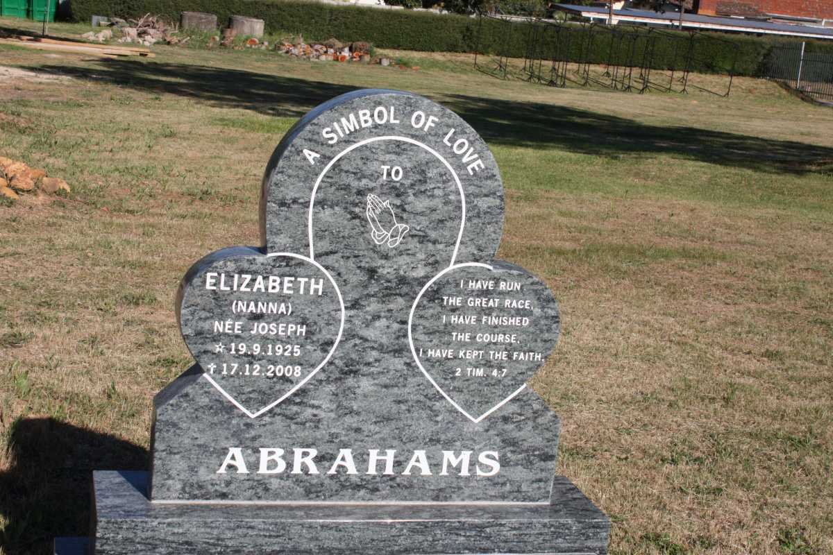 ABRAHAMS Elizabeth nee JOSEPH 1925-2008
