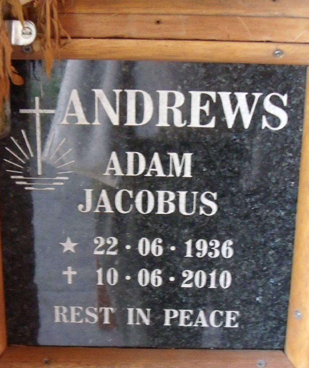 ANDREWS Adam Jacobus 1936-2010