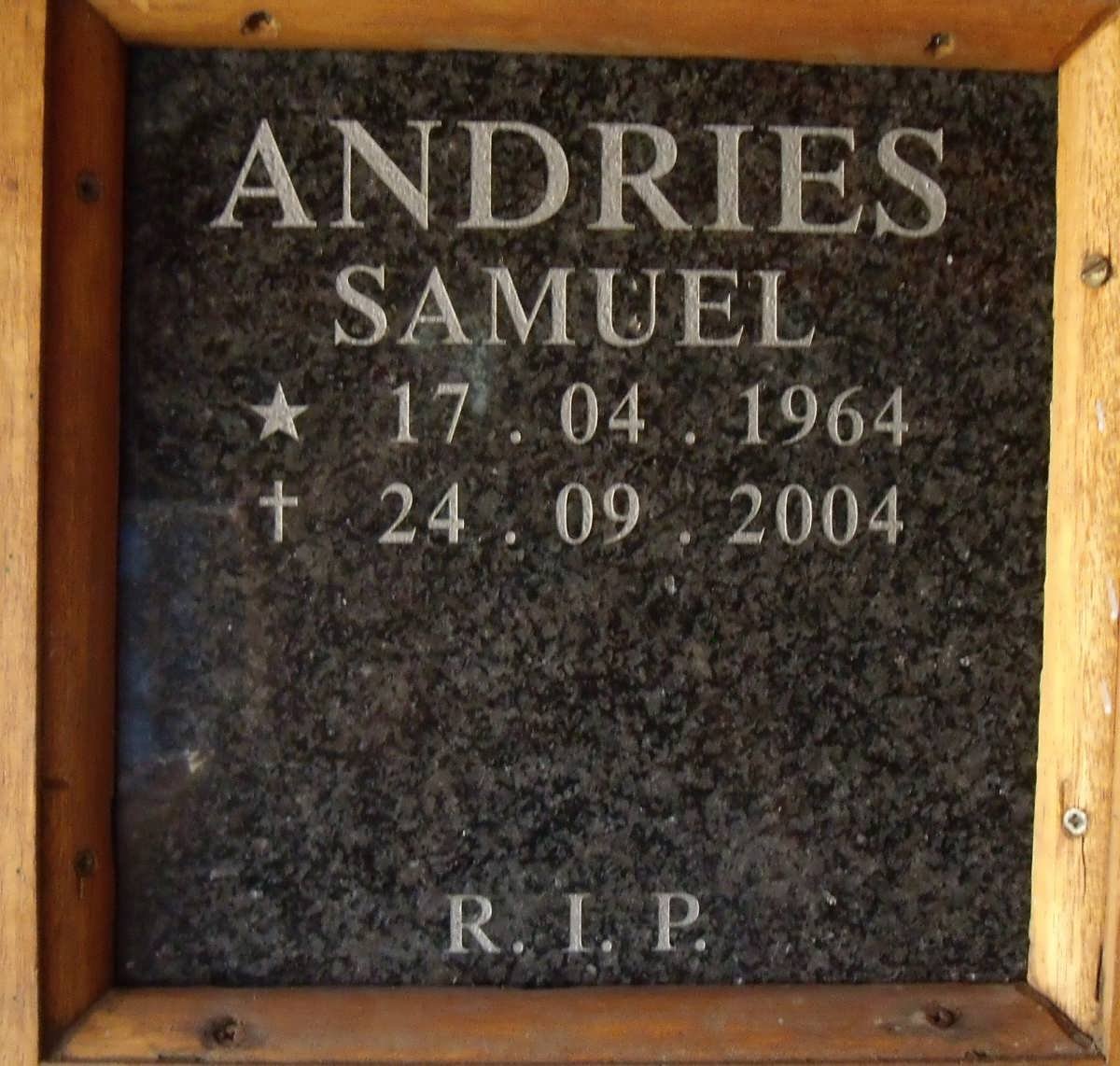 ANDRIES Samuel 1964-2004