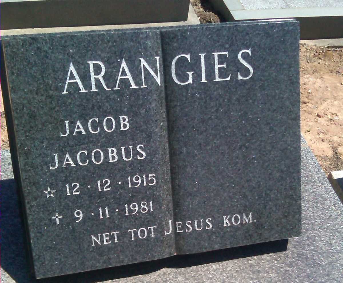 ARANGIES Jacob Jacobus 1915-1981