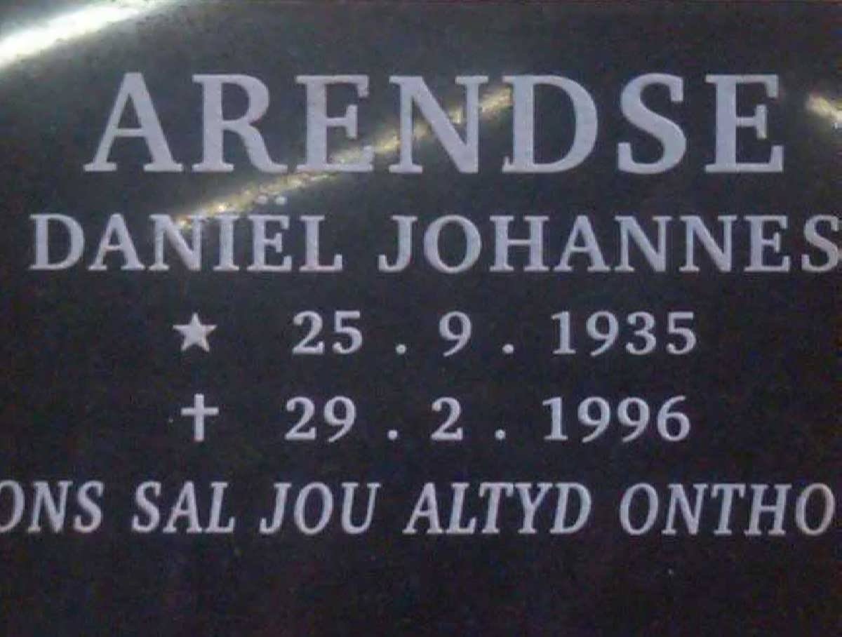 ARENDSE Daniël Johannes 1935-1996