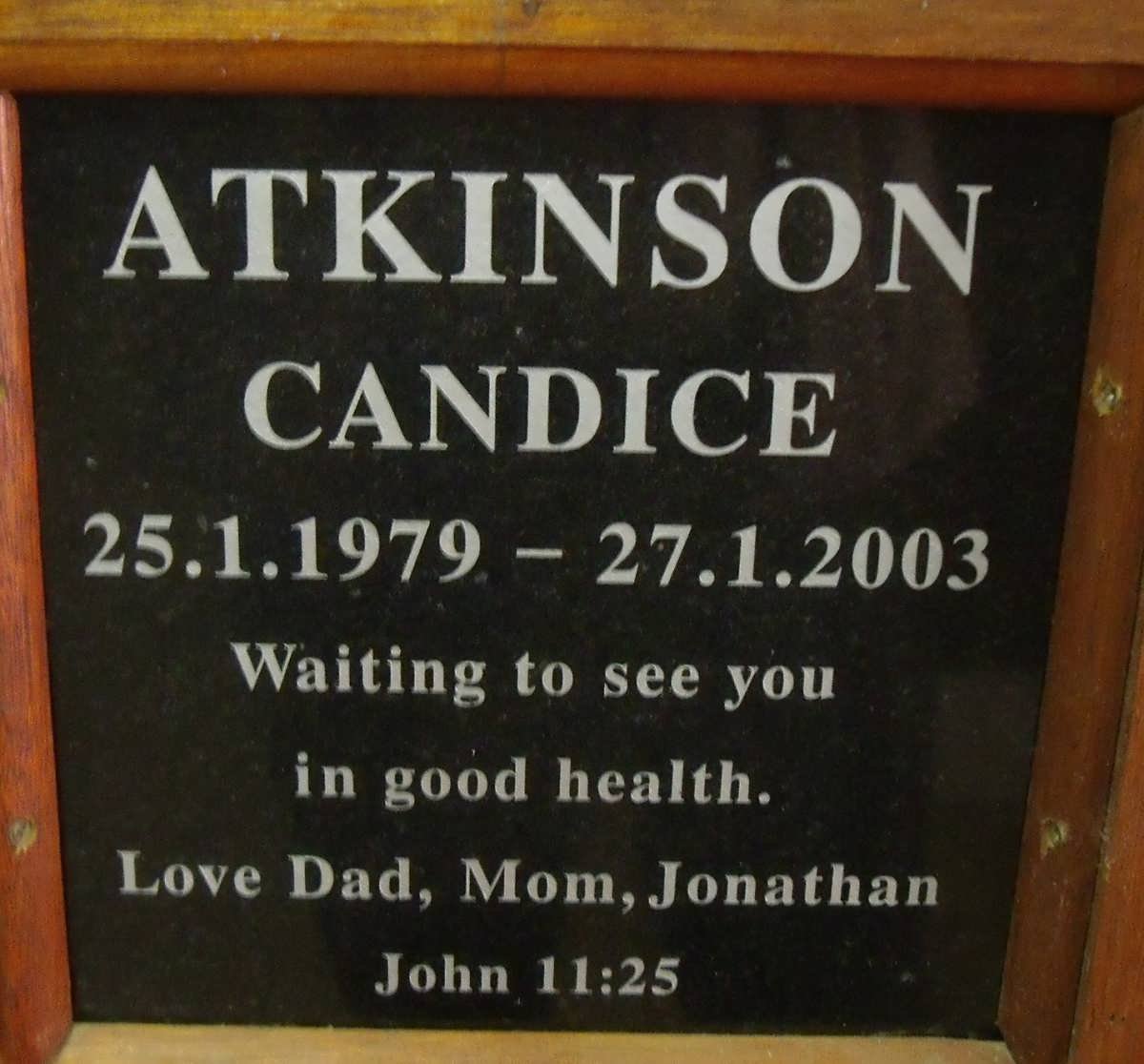 ATKINSON Candice 1979-2003