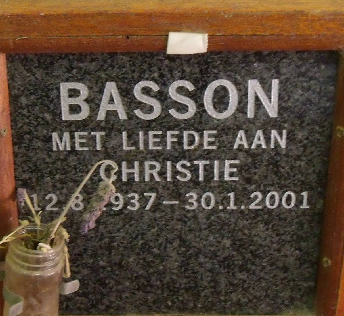 BASSON Christie 1937-2001