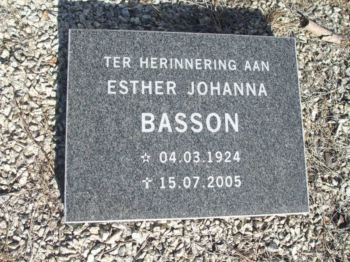 BASSON Esther Johanna 1924-2005